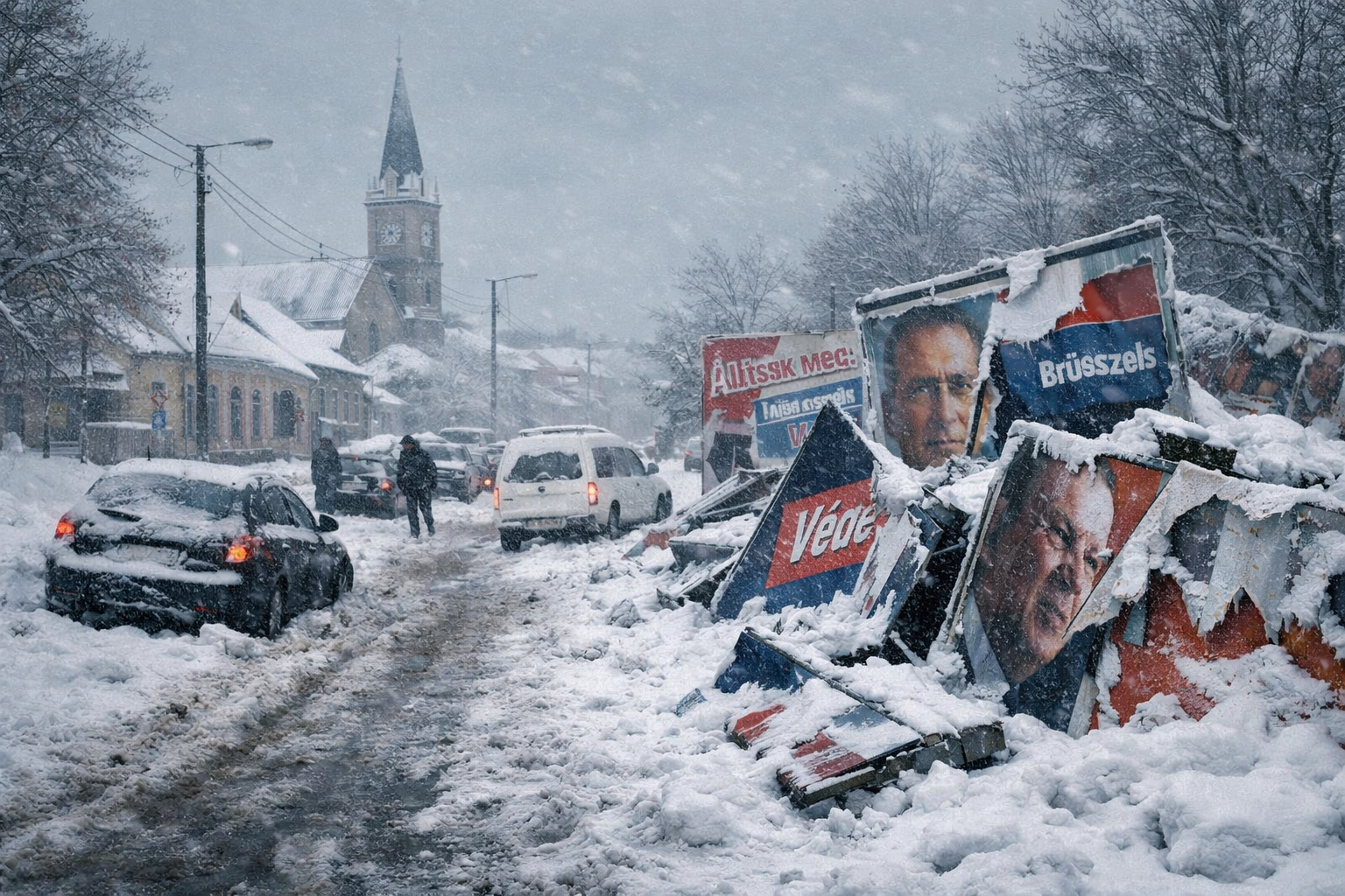 Kőszegi hókáosz: plakátból nem lesz járható út